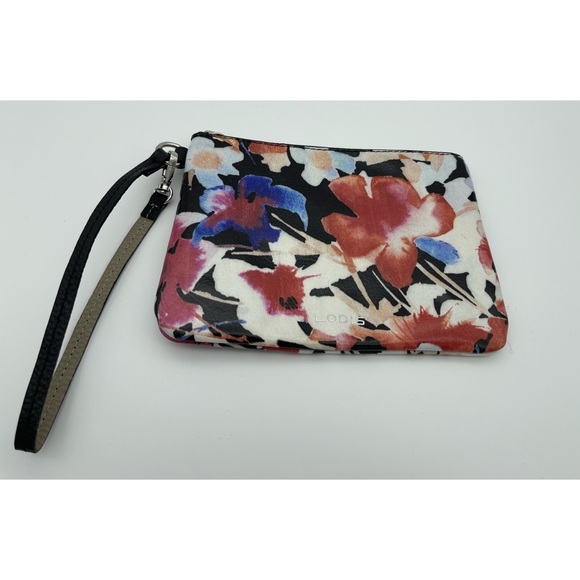 Lodis Handbags - Lodis Floral Coated Leather Wristlet Zip Pouch Clutch Travel